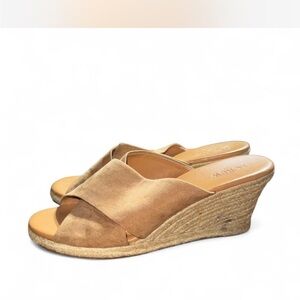 J. Crew Brown Crossover Suede Wedges